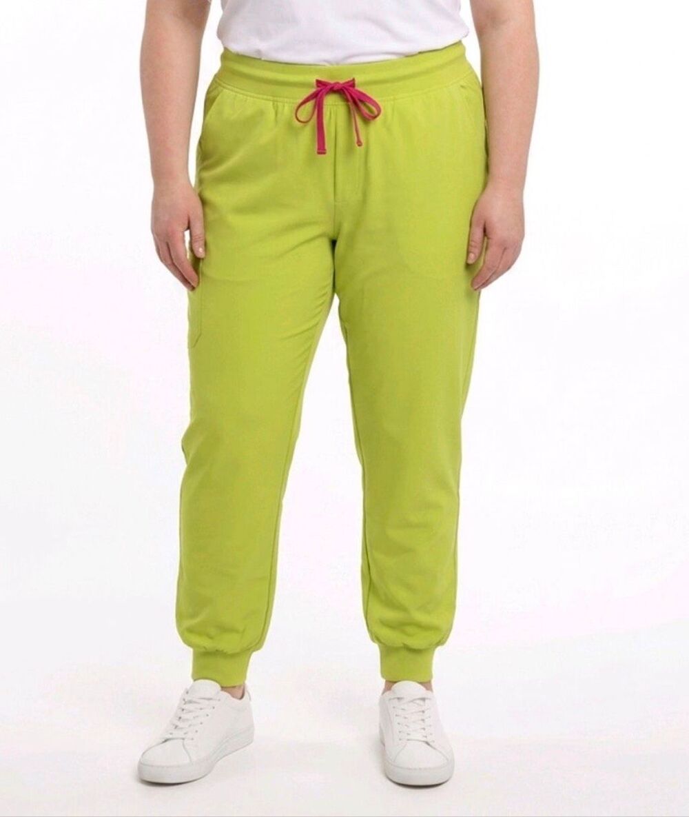 Figs NEW size 3XLP Hi-Rise Zamora  jogger scrub pants Electric Lemon